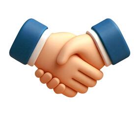 handshake 3d icon isolated on transparent background