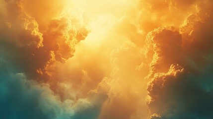 Canvas Print - Golden Sky with Dramatic Clouds