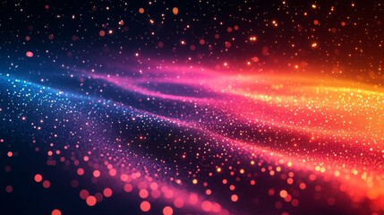 Poster - Abstract Background with Wavy Red, Orange and Blue Lights