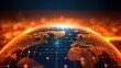 © Piyapan - Abstract view of a glowing earth surrounded by a vibrant network of digital connections and lights.