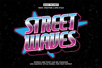 Wall Mural - streetwear retro vintage editable text effect for t-shirt design, urban street wear editable font ve