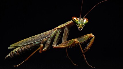 Close-up of a Praying Mantis with Intricate Detail
