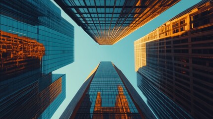 Poster - Reflections of Skyscrapers in a Modern Cityscape