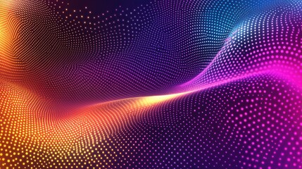 Wall Mural - Colorful abstract wave pattern with vibrant dots, creating a dynamic and energetic visual.