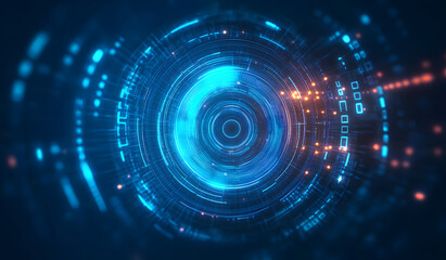 Wall Mural - technology digital interface artificial intelligence hologram future network abstract background com