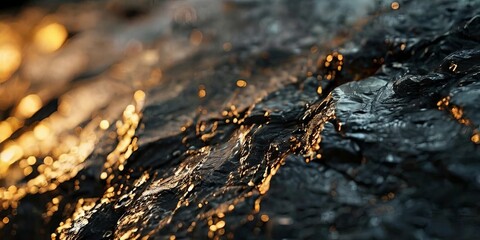 Poster - A close up of a rock with water droplets on it