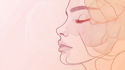Poster - This artwork showcases a beautiful integration of natural beauty and human form, blending a rose petal with a woman's profile. Generative AI
