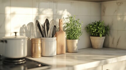 Wall Mural - Kitchen Countertop with Rustic Charm