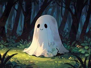 Sticker - A Friendly Ghost in the Woods