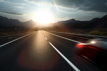 car driving on the highway