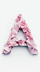 Wall Mural - The letter A made of pink and white paper.