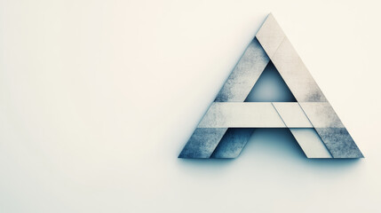 Sticker - A textured, geometric letter A in shades of grey and blue against a white background.