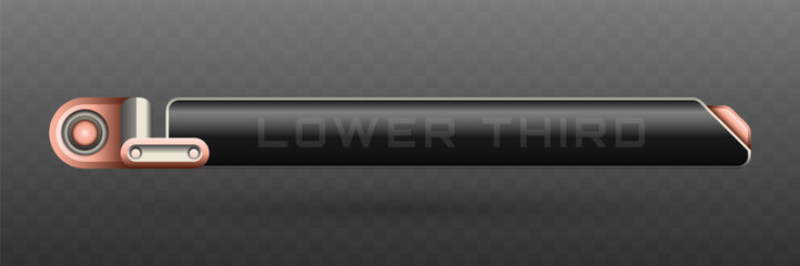 Wall Mural - Lower Third Banner in Metallic Black, Silver and Salmon Color Theme for Video Screen Broadcast Presentation Titles