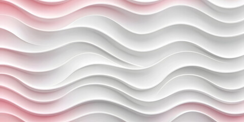 Poster - Smooth wave shaped offset white lines geometrical background wallpaper banner template pattern flat lay top view from above