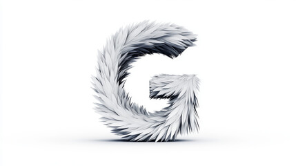 Sticker - A stylized letter G, formed from white, fluffy, abstract shapes. The letter is isolated on a white background.