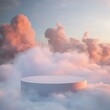 © Сергій Андріюк - Abstract scene with podium and clouds in the sky. Vector illustration.