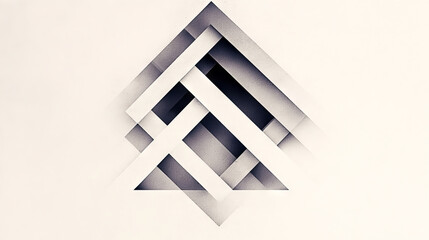 Sticker - Abstract geometric pattern of white and gray shapes, creating a modern and minimalist design.