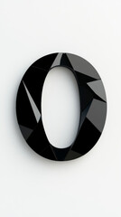 Wall Mural - Black, geometric letter 'O' on a white background.