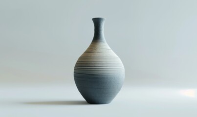 Handcrafted ceramic vase, white background, 4K hyperrealistic photo