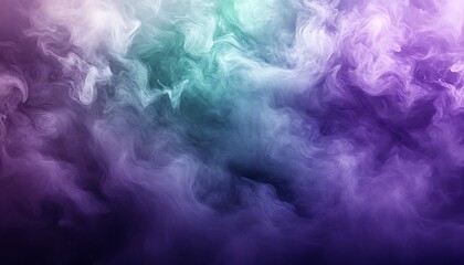 Poster - A vibrant, swirling cloud of purple and teal smoke, creating an artistic and ethereal atmosphere.