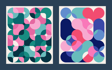 Wall Mural - abstract colorful compositions with circles and geometric shapes for cover, poster, flyer, brochure,