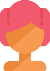 Sticker - Faceless female avatar icon with pink hair styled in two buns