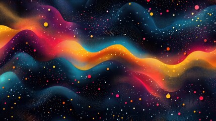 Modern Abstract Design with Dots and Waves