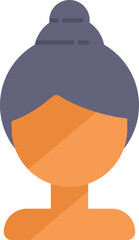 Sticker - Faceless female portrait showing hairstyle with hair pulled up in bun, avatar