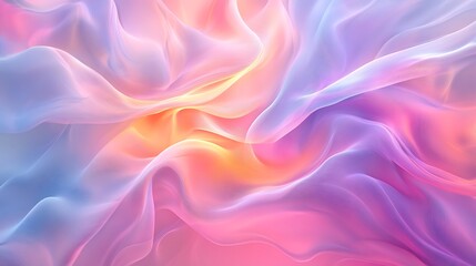 Poster - A soft, colorful abstract fabric texture with flowing pastel hues blending gently, creating a dreamy and ethereal atmosphere.