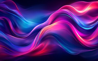 Aufkleber - A vibrant, abstract design featuring flowing waves of purple, pink, and blue, creating a dynamic and colorful visual experience.