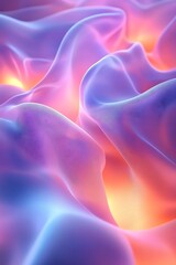 Poster - A vibrant abstract composition featuring soft, flowing textures in hues of purple and orange, creating a dreamy visual effect.