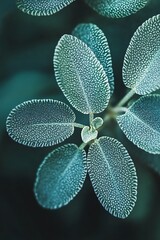 Wall Mural - Close up of delicate, textured leaves with soft, diffused light