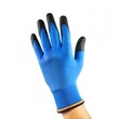 © Elena - Single blue safety glove with black fingertips designed for protection and grip