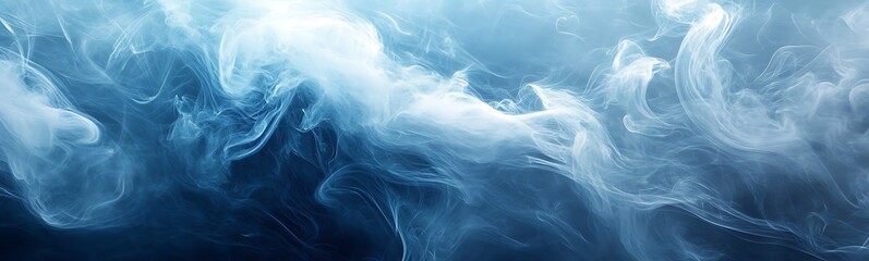 Fototapete - A serene abstract depiction of swirling blue and white tones, resembling ocean waves or clouds, evoking a sense of calm and tranquility.