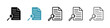 © Ranveer - Case study vector icon set in black and blue colors.