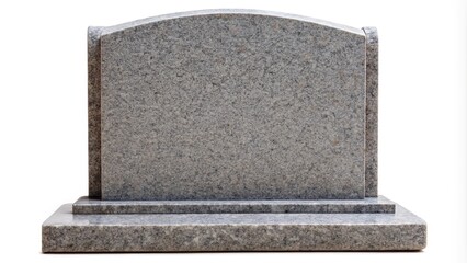 Wall Mural - Blank granite headstone isolated on white background