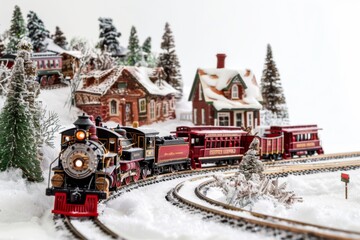 winter wonderland toy train setup