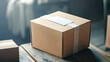© Prasanth - White shipping label on craft box mockup