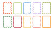 © Олия Низамутдинова - Set of colourfull retro frames with  featuring curvy, squiggly, wavy designs. Scalloped edges with a wavy pattern. Adorable curved frames with retro-style wavy edges.