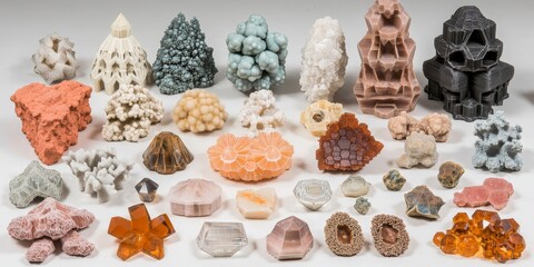 Poster - Silicate Structures: Depict the various silicate molecular structures found in minerals, showcasing their tetrahedral arrangements.