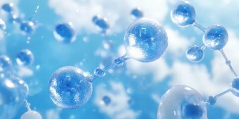 Poster - Molecular Simulation Visualization: Create an image of a molecular dynamics simulation in progress, showcasing the movement of atoms and molecules over time.
