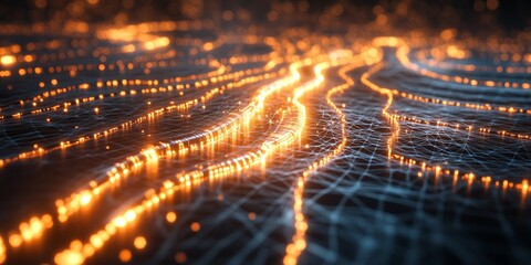 Poster - Machine Learning Algorithms: Illustrate a visual representation of neural networks with interconnected nodes, highlighting the complexity of AI development.