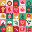 © Anna Bova - Christmas Advent calendar with geometric holiday icons. Merry Christmas poster, template, banner, card with Xmas elements in modern minimalist style. Vector flat illustration.