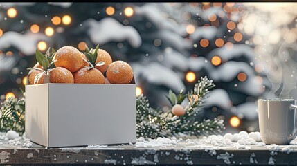 Poster - The white paper box contains  tangerines