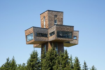 Wall Mural - Observation tower Jakobskreuz on the summit of the Buchensteinwand, Kitzbüheler Alps, Tyrol, Austria, Europe