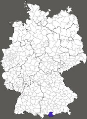 Garmisch-Partenkirchen district, in Bavaria, location of the district within Germany