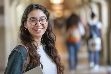 Sticker - a girl smiling while holding a book