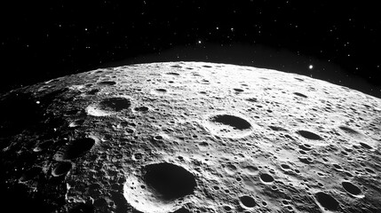 moon surface png isolated on white and transparent background - lunar crater celestial landscape ast