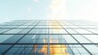 © farhan - A detailed look at a modern buildinga??s glass facade, with panels that change opacity based on sunlight exposure