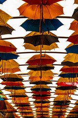 umbrella hanging from the roof 